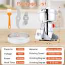 Electric Grain Mill 1000g High-speed Grain Spice Herb Grinder 2600W Dry Grinder Machine 304 Stainless Steel Superfine powder High-speed Grain Mill 36000r/min for Kitchen Home and Commercial