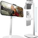 COOPER ChatStand, Adjustable Cell Phone Stand for Desk, Phone Stand for Recording, iPhone Holder for Filming, Small Tripod for iPhone, Fits Samsung, Android Smartphones, (Frost White)