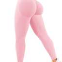 Leumaz Scrunch Butt Lifting Leggings for Women Gym Seamless Workout Leggings Mid Low Waist Tummy Control Yoga Pants, Large