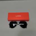 livho Sunglasses for Men Women Aviator Polarized Metal Mirror UV 400 Lens Protection (Black Grey)