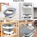 Komzon Rice Storage Containers, Collapsible 20 to 30Lbs Food Storage Bin Dispenser with Rolling Wheel and Clear Airtight Lid, BPA Free Flour, Sugar, Cereal and Dog Cat Pet food Containers, 16 Inches X 17 Inches X 4 Inches