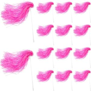20 Pcs School Spirit Shakers Bulk, Cheerleader Pom Poms for Adults Sports Team Party Dance Football Basketball Volleyball Homecoming Fan Celebration Sporting Event (Pink)
