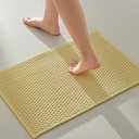 TYUU Bathroom Rugs Non Slip Washable, Super Absorbent Thin Bath Mat Small Quick Dry Low Pile Bathroom Rug, Yellow 24"x59"