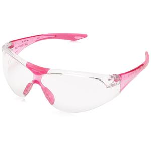 Elvex Delta Plus SG-18C-SLIM-PINK Avion SF Safety Glasses, Clear Lens with Pink Temple Tips, Slim Fit, Flexible, Abrasion Resistant, Anti Fog