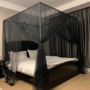 Black Mosquito Net Tent for Bed,One Side Opening Canopy Netting Curtain Net for Bedroom Decoration Full Size 54 inch W x 75 inch L x 75 inch HWithout Frame