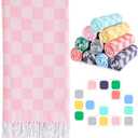 Travel Vacation Essentials Turkish Beach Towel Bath Towels Quick Dry Sand Free Oversized Bath Pool Swim Extra Large XL Blanket Adult Travel Cruise Accessories Must Haves Clearance Stuff Necessities (72 x 36 inch, 1pcs Pink)