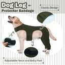 ROZKITCH Dog Leg Surgery Recovery Suit Rear Legs, Pet Sleeve to Prevent Licking Wound Elbow Protector, Dog Recovery Suit Cone Collar Alternative for Sprain ACL CCL Arthritis Joint Care Green XL