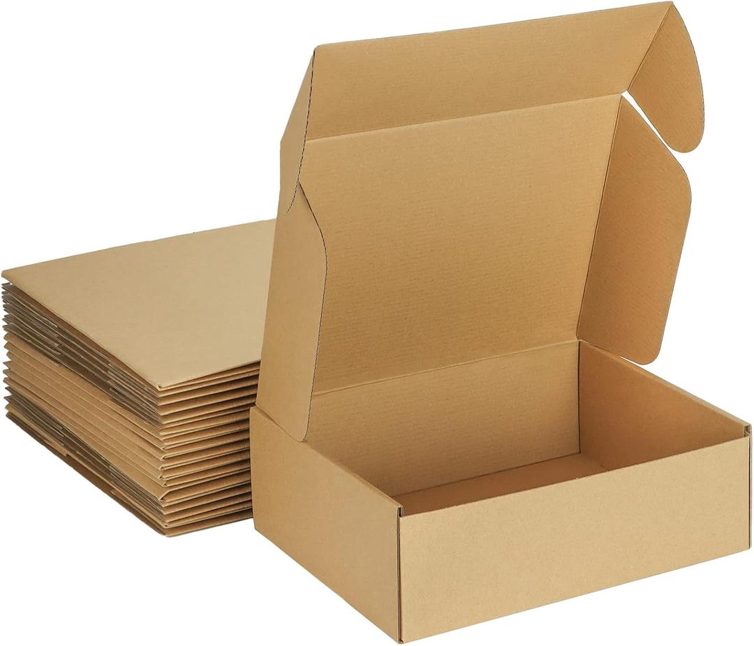 MEBRUDY 12x9x4 Inches Shipping Boxes Pack of 20, Small Corrugated Cardboard Box for Mailing Packing Literature Mailer (Brown)