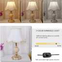 Classical Tiffany European Style Table Lamp Fabric Drum Shade and Gold Base American Decor Classic Bedside Desk Nightstand Table Lamp for Bedroom Living Room
