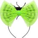 Kids Girl Halloween Costume Black White Striped Ruffle Tulle Tutu Dress with Headband Cosplay Birthday Party Outfit (8-9 Years, Green)