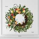 Jobflower Spring Wreath, 24" Daisy and Lavender Wreath,Beautiful Artificial Summer Wreaths for Front Door, Porch, Fireplace, Indoors and Outdoor Home Decoration