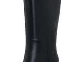 Knee-High Boots for Women - Wide Calf Boots with Zipper, Square Toe Tall Leather Boots, Chunky Heel Fashion Long Boots (Black)