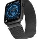 WITHit Stainless Steel Mesh Band for The Apple Watch, Unisex, Black