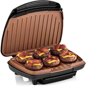 Health and Home 2-Serving Classic Plate Grill Maker and Panini Press, Black, KS-306