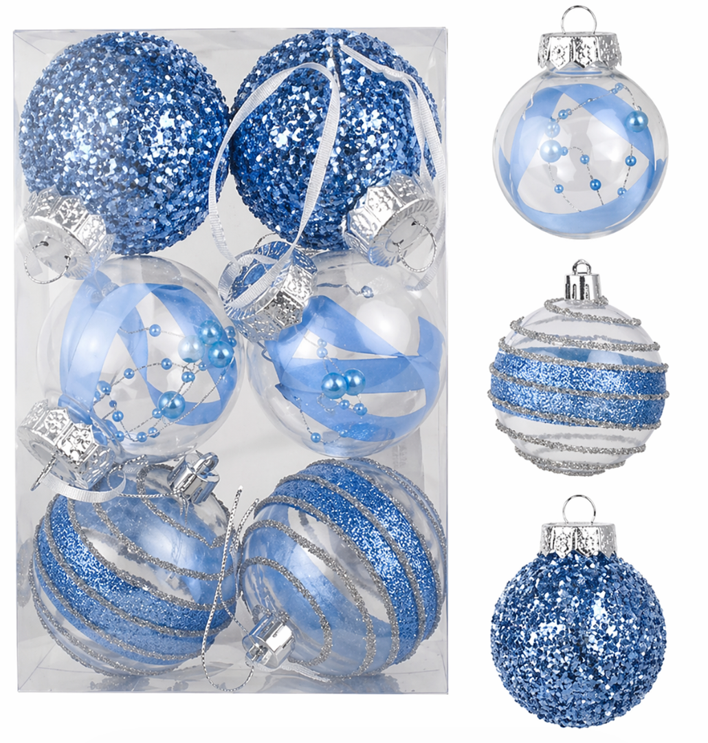 Mupera 6-Pack Green Christmas Ornaments - Shatter-Resistant Glitter Baubles with Reinforced Hooks, Fade-Proof Decor Balls for Xmas Tree & Home (Emerald Green)
