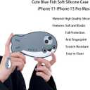 3D Fish Case,Cartoon Cute Kawaii Lovely Character Blue Fish with Pendant Shape Kids Teens Girls Women Soft Silicone Case for iPhone 12 Pro Max/13 Pro Max 6.7 inch