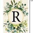 AVOIN colorlife Monogram Letter R Floral Garden Flag 12x18 Inch Double Sided Outside, Family Last Name Initial Yard Outdoor Decoration