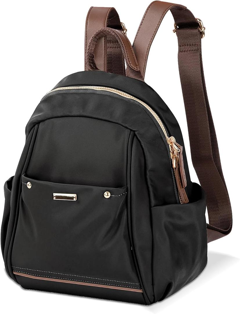 Mini Backpack Purse for Women - Nylon Fashion Anti-theft Lightweight mini backpack | Ladies Casual Daypack for Daily Use, Travel & Work, Black