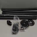 Zeerobee Curtain Rods for Windows 48 to 84, 1 Inch Industrial Wrap Around Black Curtain Rod, Indoor/Outdoor Room Divider Adjustable Drapery Pole, 48"-86"