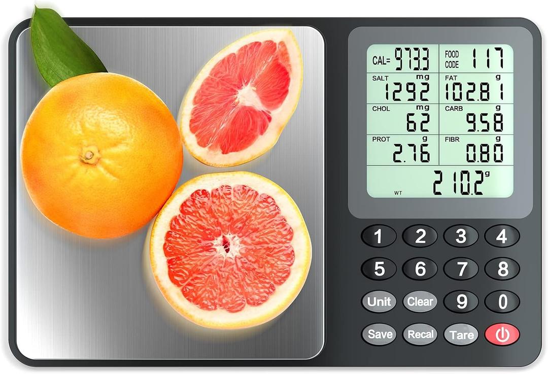 Fuzion Nutrition Food Scale, Digital Food Scale for Weight Loss, Calculating Food Facts, Macro, Calorie, Meal Prep, Portion Control, Stainless Steel (3KG/0.5g)