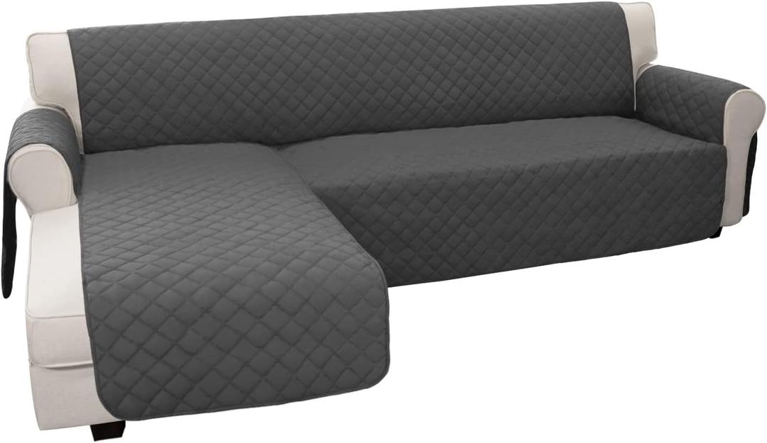 Easy-Going Sectional Couch Covers L Shape Reversible Sofa Slipcover Chaise Lounge Cover Furniture Protector Cover for Pets Dog Cat (X-Large, Dark Gray) Easy-Going Sectional Couch Covers L Shape Reversible Sofa Slipcover Chaise Lounge Cover Furniture Protector Cover for Pets Dog Cat (X-Large, Dark Gray)
