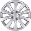 BDK 16 Inch Hubcaps Set of 4 - OEM Replacement Snap-On Wheel Rim Covers - Universal Fit Car Wheel Cover for Cars, Trucks, SUV, Vans Durable ABS Silver 10-Spoke Hub-Cap Car Accessories Exterior