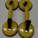 Suction Cups Heavy Duty Aluminum Vacuum Plate Handle Glass Holder Hooks to Lift Large Glass/Tile Lifter/Moving Glass/Pad for Lifting/Dent Puller (2 Pack) (Yellow)