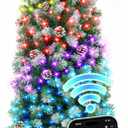 HOLLO STAR 6 ft Prelit Christmas Tree with 233 LED Lights, App Control, Slim Pencil Christmas Tree, Multi-Color RGBW Lights, 588 Flocked Frosted Tips, Xmas Tree, 51 Pine Cones, for Home, Party