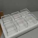 Square Clear Glass Vases Set of 6, 5" x 5" x 5" Flower Vases for Centerpieces, Square Vase for Centerpieces, Small Vase for Wedding, Party, Home Office Decoration