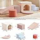 Kids Climbing Foam Blocks Playset - 7 Piece Toddler Climbing Toys, Indoor Gross Motor Development Montessori Gross Motor Toy for Babies & Toddlers (Pink & Blue)