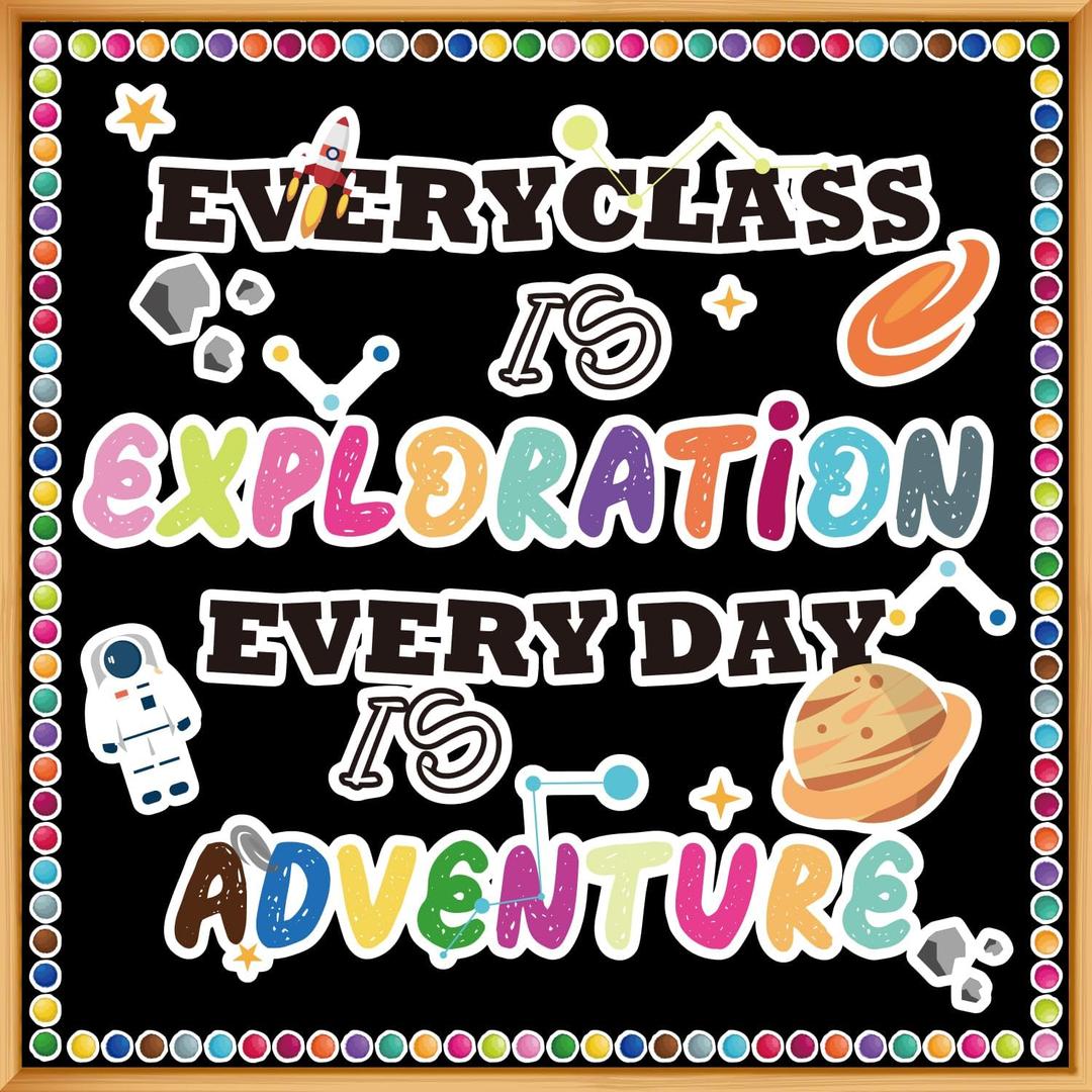 Classroom Bulletin Board Decor Colorful Classroom Decoration Set Welcome Banner Motivational Posters for for Kindergarten Elementary Middle School (Adventure)