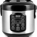 AROMA Professional Digital Rice Cooker, Multicooker, 4-Cup (Uncooked) / 8-Cup (Cooked), Steamer, Slow Cooker, Oatmeal Cooker, STS, Auto Keep Warm, 2 Qt, Stainless Steel Exterior, ARC-954SBD