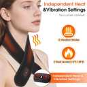 Cordless Neck Massager with Heat, Red Light Therapy for Neck, Neck Heating Pad for Pain, Heated Neck Wrap, 660nm 850nm, FSA Eligible HSA, Heated Neck Massager, 3000mAh Battery, Black