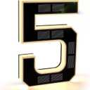 ISUNMEA 9 Inch Solar Lighted House Numbers for Outside, Light Up Waterproof LED Address Numbers Signs for Houses, Large Personalized Illuminated Exterior Modern House Numbers Light (5-Black, 9IN)