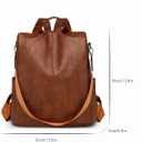 LY&SQ Anti-theft Backpack Purse for Women, PU Leather Travel Rucksack Fashion Multipurpose Handbag Ladies Daily Work Shoulder Bags(Brown) (Brown)
