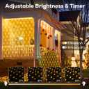 Soiarllt 12ft x 5ft 360LED Bush Net Lights, Connectable Outdoor Mesh Bush Lights with 8 Modes, Timer, Dimmer, Memory Function, Waterproof for Indoor Outdoor Decor. Warm White