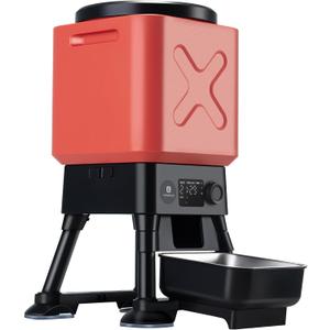 14L Automatic Dog Feeder for Large Breed Extra Large Capacity, Anti-Blockage, Timed Auto Dog Food Dispenser, Dual Power Supply, Stainless Steel Bowl