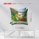 2 x HOMETITUTE 18x18 Inch Set of 2 Christmas Dog Throw Pillow Covers Soft Decorative White Puppy Cushion Covers Holiday Winter Christmas Pillow Cases Farmhouse Garden Decor for Sofa Couch Bed Living Room