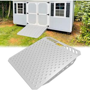 Shed Ramps for Riding Mower - 33.2" L x 31.3" W Heavy-Duty Steel (1500 lbs Capacity) - Suitable for Sheds Entrance Garage Threshold Lawn Mowers Wheelchairs Tractor Snow Blower Garden Cart