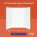 Trifold Presentation Board, Double-Wall Construction, Smooth Edges, Foldable Storage, for School Projects, Business Presentations (White, 36 x 48 x 0.78 inch)