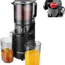 Cold Press Juicer Machine-Compact Juicer Machines Up to 92% Juice Yield 5.3" Wide Chute for High Nutrient Fruits Vegetables,Slow Masticating Juicer Easy Clean with Brush Pulp Measuring Cup Reverse