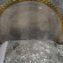 50pcs Clear and Gold Beaded Charger Plates for Wedding,12.5in