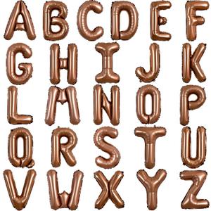 TONIFUL 52 Pieces 16 Inch Chocolate Letter A-Z Balloons,Brown Custom Phrase Mylar Alphabet DIY Personalized Phrase Banner for Thanksgiving Birthday Anniversary Celebration Graduation Party Supplies