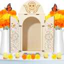 51Pcs Dia De Los Muertos Decorations Wooden Shadow Box Day of The Dead Ofrenda Altar Decor with Marigold Butterfly Candle Remembrance Supplies