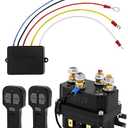 QWORK Wireless Winch Remote Control Kit, 12V 250A Winch Solenoid Relay Contactor + 12V Wireless Winchs Remote, for Truck ATV SUV 63070 62135 74900 70715