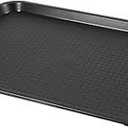 Rectangular Plastic Serving Trays,Fast Food Serving Cafeteria Trays,16"X12",Set of 1 (Black)