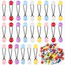 Jutom 24 Pieces Hair Tie Balls 20mm Bubble Ponytail Holders for Girls Double Bead Bubble 80s 90s Hair Balls Tie Elastic Accessories for Baby Toddler(Multicolor)