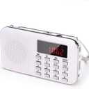 PRUNUS Mini Portable Radio AM FM Pocket Radio with MP3, LED Flashlight, Digital Radios Speaker Support Micro SD/TF Card/USB, Auto Scan Save, 1200mAh Rechargeable Battery Operated[Latest Version]