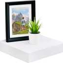 WELLAND 9 1/4 inch White Mission Floating Shelves for Wall, Bathroom Wall Mount Shelves, Wood Modern Display Shelves, Book Shelves,for Bedroom,Living Room and Kitchen