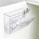 NINEWEEN Clear Dishwasher Detergent Pod Holder for Kitchen Cabinet, Plastic Under Sink Storage and Organizer for Lid, Sponge, Coffee Pods, Large Laundry Pods Dispenser Box with Divider